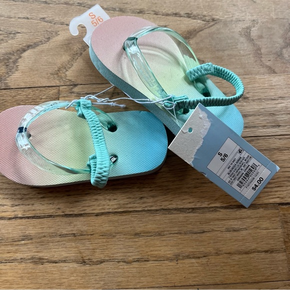 Cat & Jack Little Girls' Size Small 5/6 Adrian Flip Flop Sandals Pastel - Picture 4 of 5